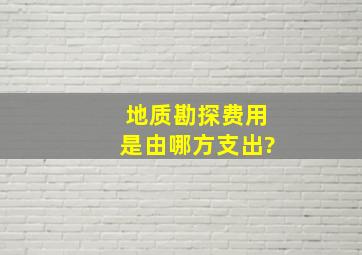 地质勘探费用是由哪方支出?