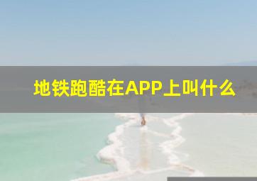 地铁跑酷在APP上叫什么