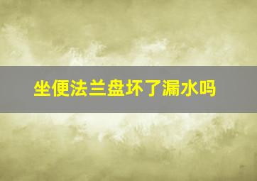 坐便法兰盘坏了漏水吗