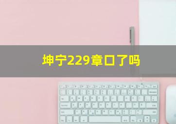 坤宁229章口了吗