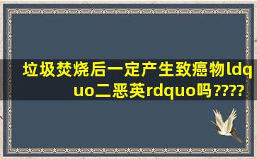 垃圾焚烧后一定产生致癌物“二恶英”吗????