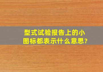 型式试验报告上的小图标都表示什么意思?