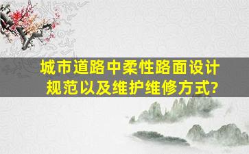 城市道路中柔性路面设计规范,以及维护维修方式?