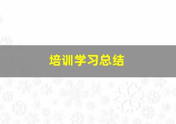 培训学习总结