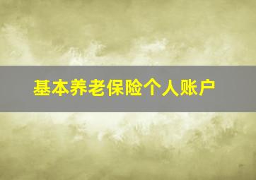 基本养老保险个人账户