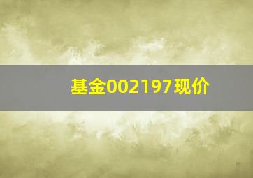 基金002197现价