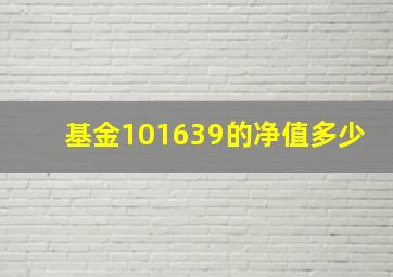 基金101639的净值多少(