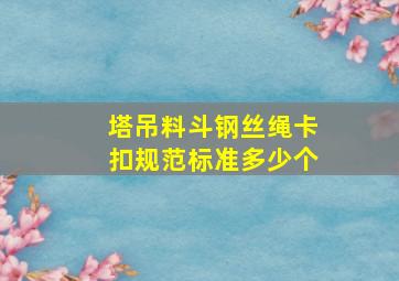 塔吊料斗钢丝绳卡扣规范标准多少个