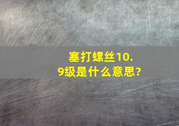 塞打螺丝10.9级是什么意思?