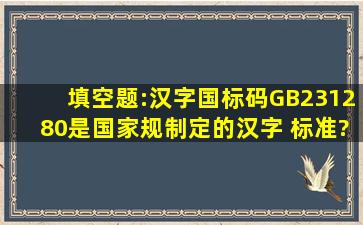 填空题:,汉字国标码GB231280是国家规制定的汉字( )标准?