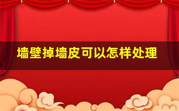 墙壁掉墙皮可以怎样处理