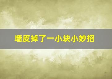 墙皮掉了一小块小妙招