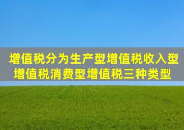 增值税分为生产型增值税、收入型增值税、消费型增值税三种类型。( )