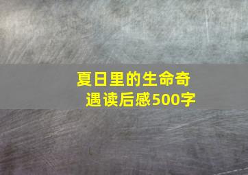 夏日里的生命奇遇读后感500字。