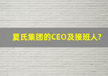 夏氏集团的CEO及接班人?