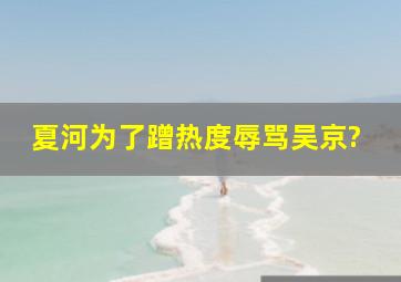 夏河为了蹭热度辱骂吴京?