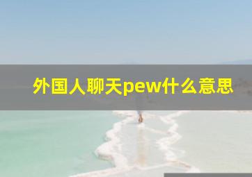 外国人聊天pew什么意思