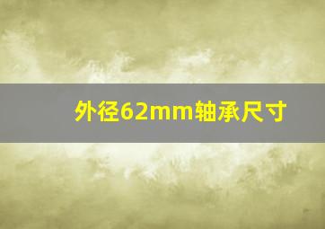 外径62mm轴承尺寸