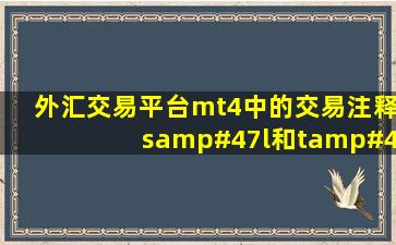 外汇交易平台mt4中的交易注释s/l和t/p的各表示什么意思?