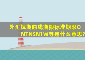 外汇掉期曲线期限,标准期限ON、TN、SN、1W等是什么意思?