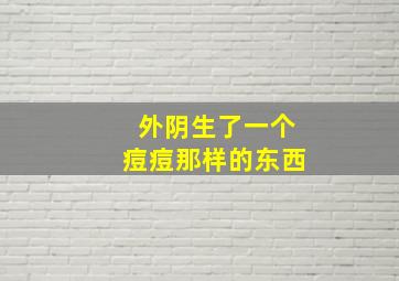 外阴生了一个痘痘那样的东西