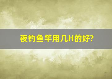 夜钓鱼竿用几H的好?