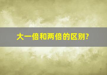 大一倍和两倍的区别?