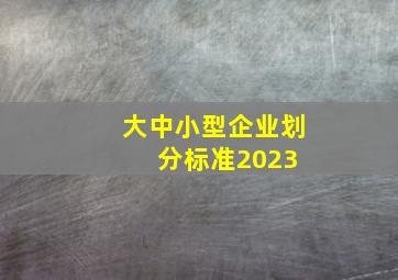 大中小型企业划分标准2023 