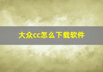 大众cc怎么下载软件