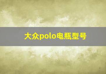 大众polo电瓶型号