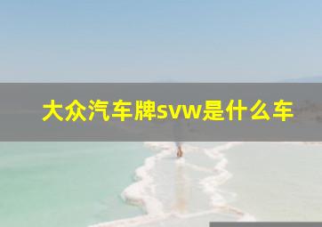 大众汽车牌svw是什么车(