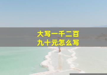 大写一千二百九十元怎么写