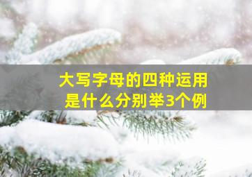 大写字母的四种运用是什么,分别举3个例