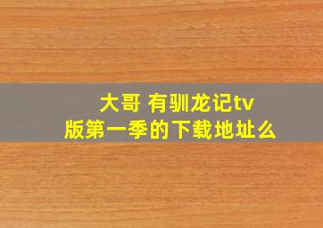 大哥 有驯龙记tv版第一季的下载地址么