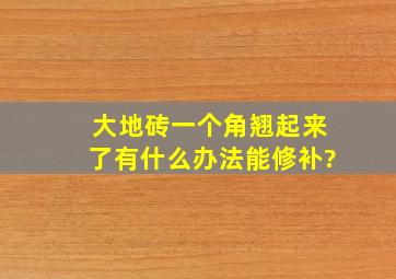 大地砖一个角翘起来了,有什么办法能修补?
