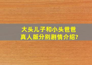 大头儿子和小头爸爸真人版分别剧情介绍?