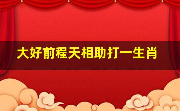 大好前程天相助打一生肖