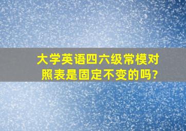 大学英语四六级常模对照表是固定不变的吗?