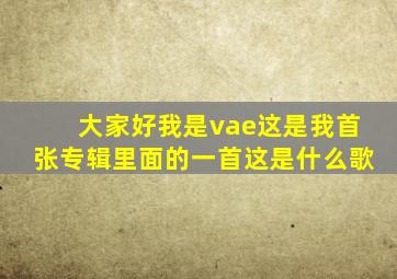 大家好,我是vae,这是我首张专辑里面的一首、。。。。这是什么歌