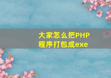 大家怎么把PHP程序打包成exe