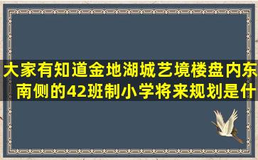 大家有知道金地湖城艺境楼盘内东南侧的42班制小学,将来规划是什么...