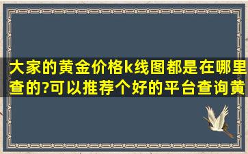 大家的黄金价格k线图都是在哪里查的?可以推荐个好的平台查询黄金...