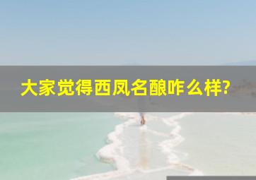 大家觉得西凤名酿咋么样?