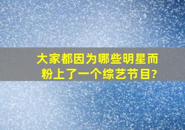 大家都因为哪些明星而粉上了一个综艺节目?