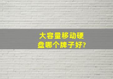 大容量移动硬盘哪个牌子好?