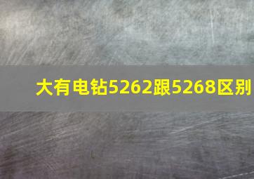 大有电钻5262跟5268区别(