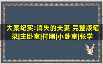 大案纪实:消失的夫妻 完整版笔录|主卧室|付刚|小卧室|张学军|电视...