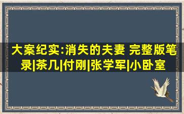 大案纪实:消失的夫妻 完整版笔录|茶几|付刚|张学军|小卧室|主卧室...