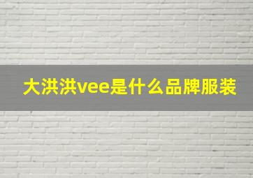 大洪洪vee是什么品牌服装