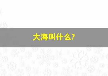 大海叫什么?